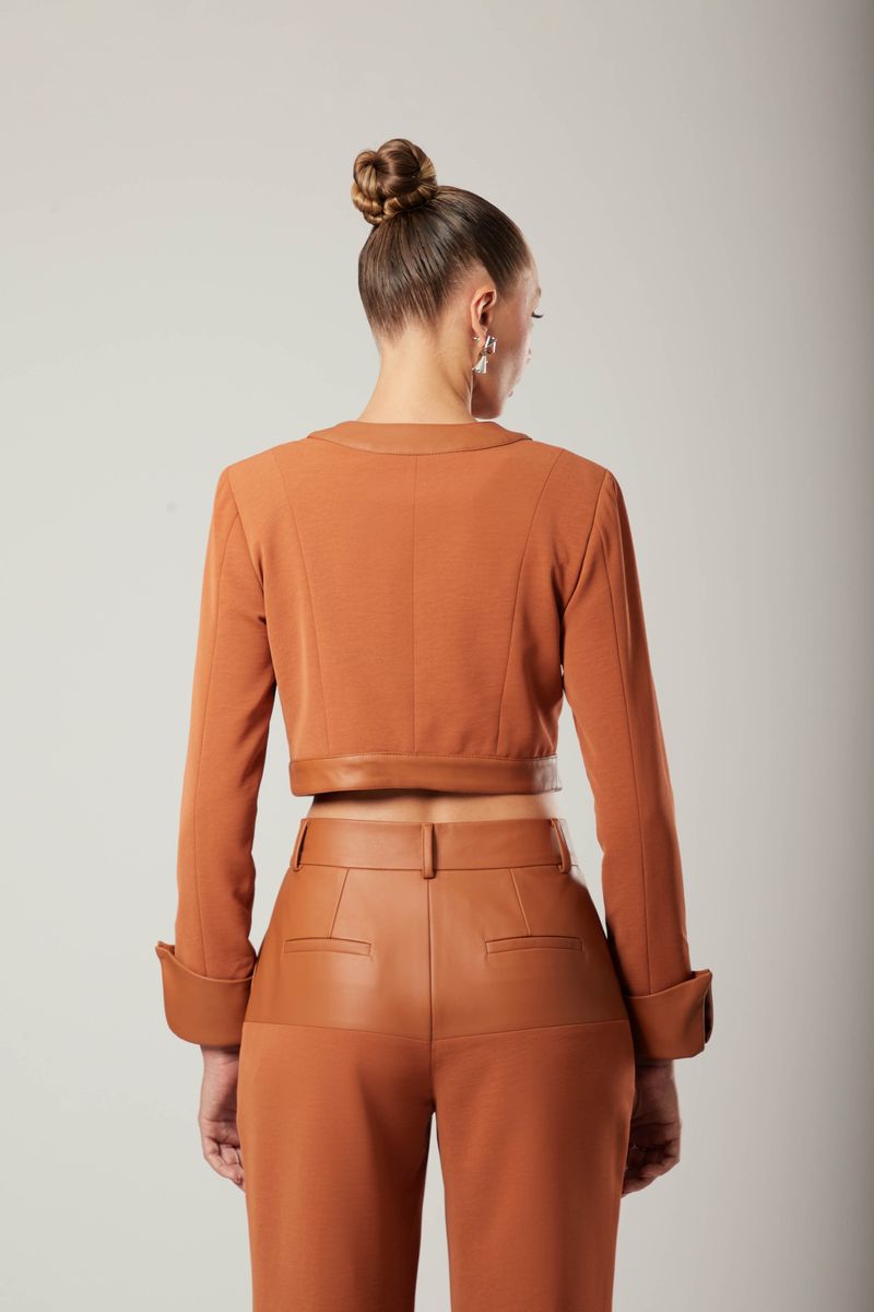Blazer Couro Saide Marrom Naturale