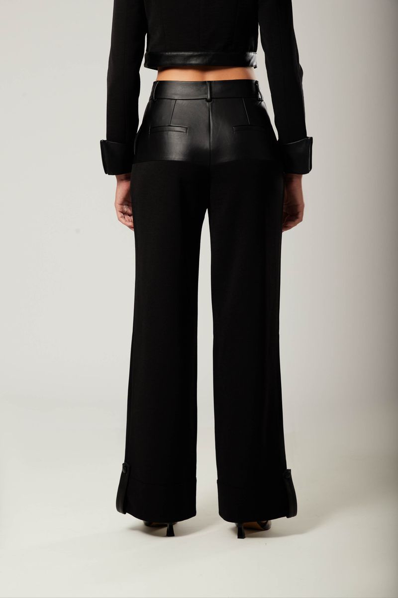 Calça Couro Saide Preto