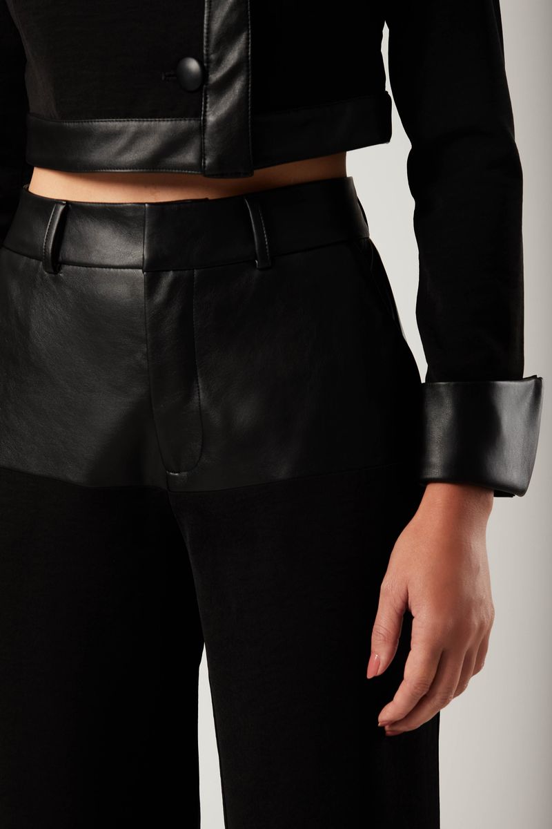 Calça Couro Saide Preto