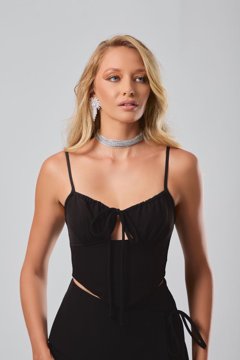 Blusa Corset Maju Preto