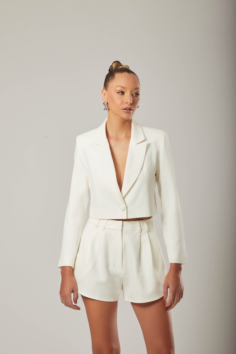 Blazer Alfaiataria Curto Antônia Off White