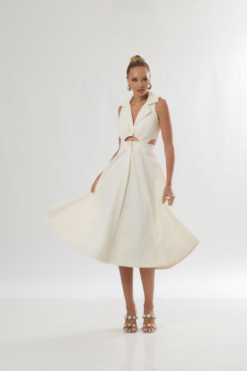 Vestido Áurea Off White