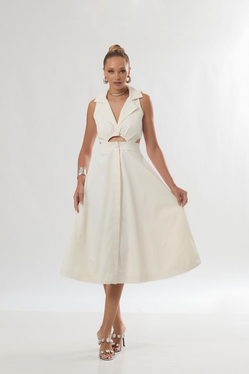 Vestido Áurea Off White