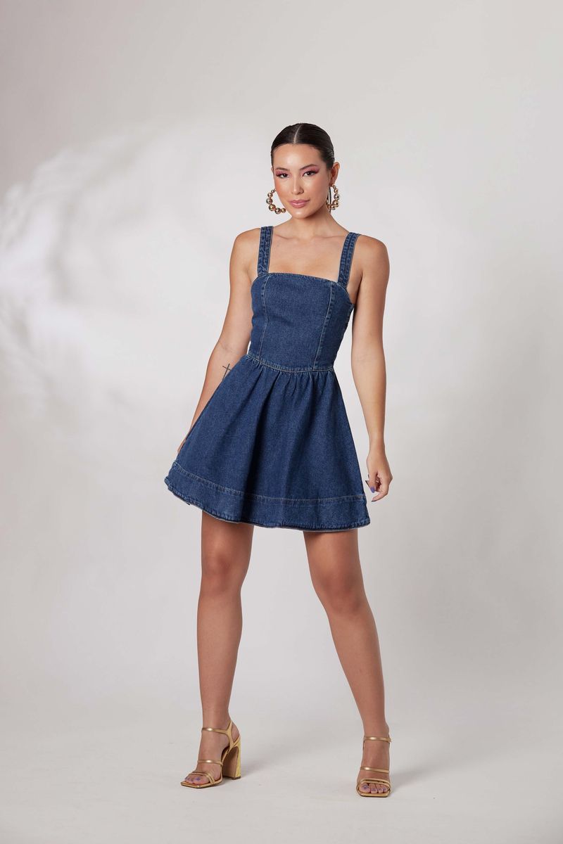 Vestido Verônica Jeans Escuro