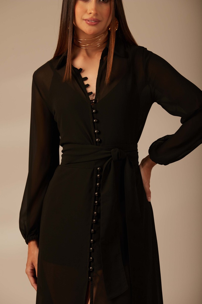 Vestido Chemise Nassau Preto