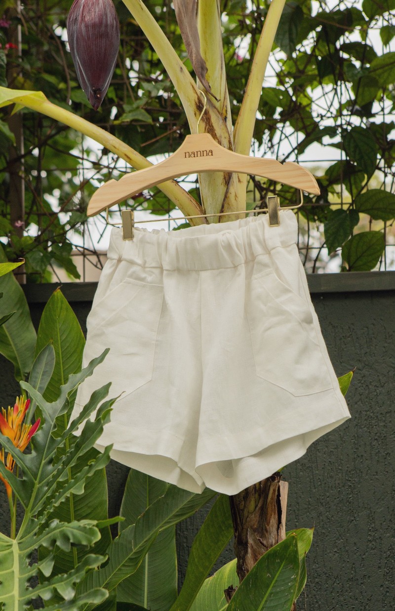 shorts stela linho off white