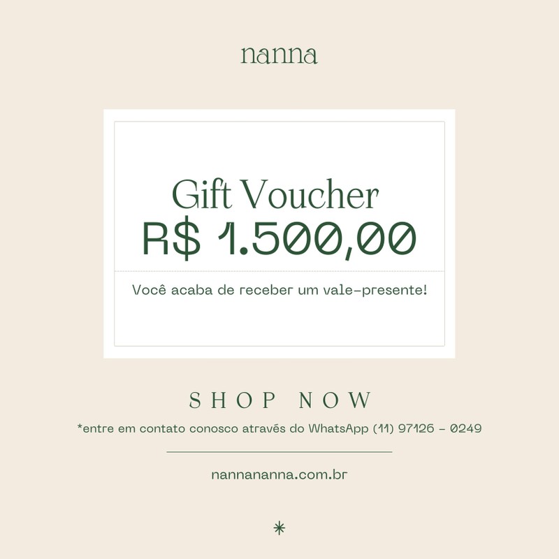 Gift Voucher R$ 1.500