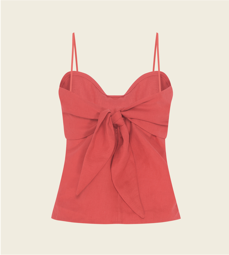 blusa amanhecer linho vermelho