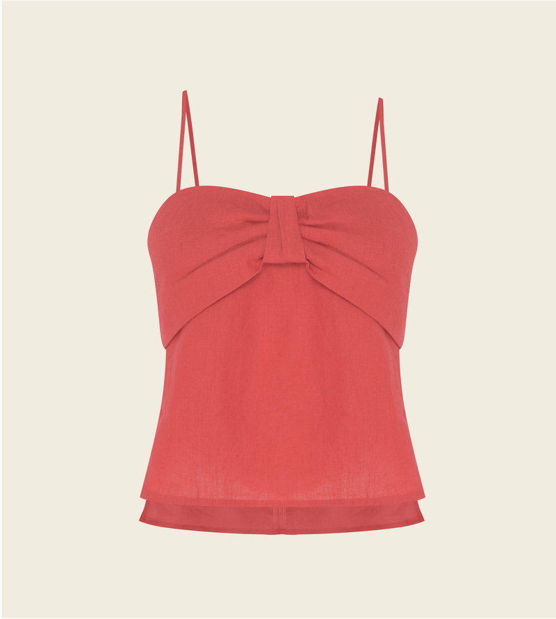 blusa amanhecer linho vermelho