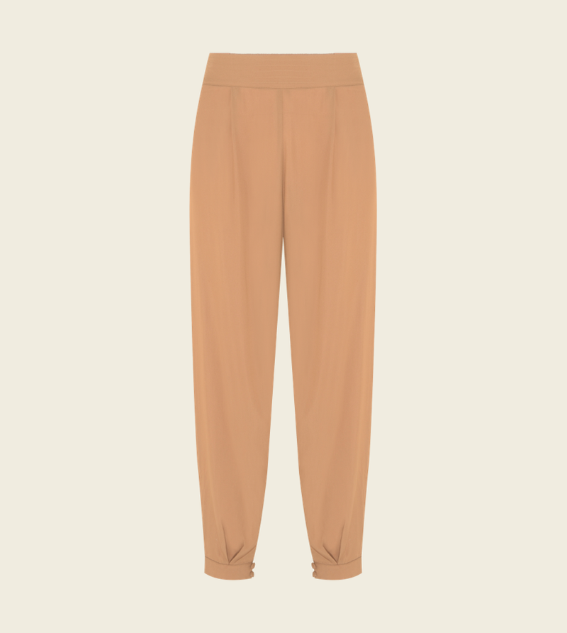 calça seda glória caramelo