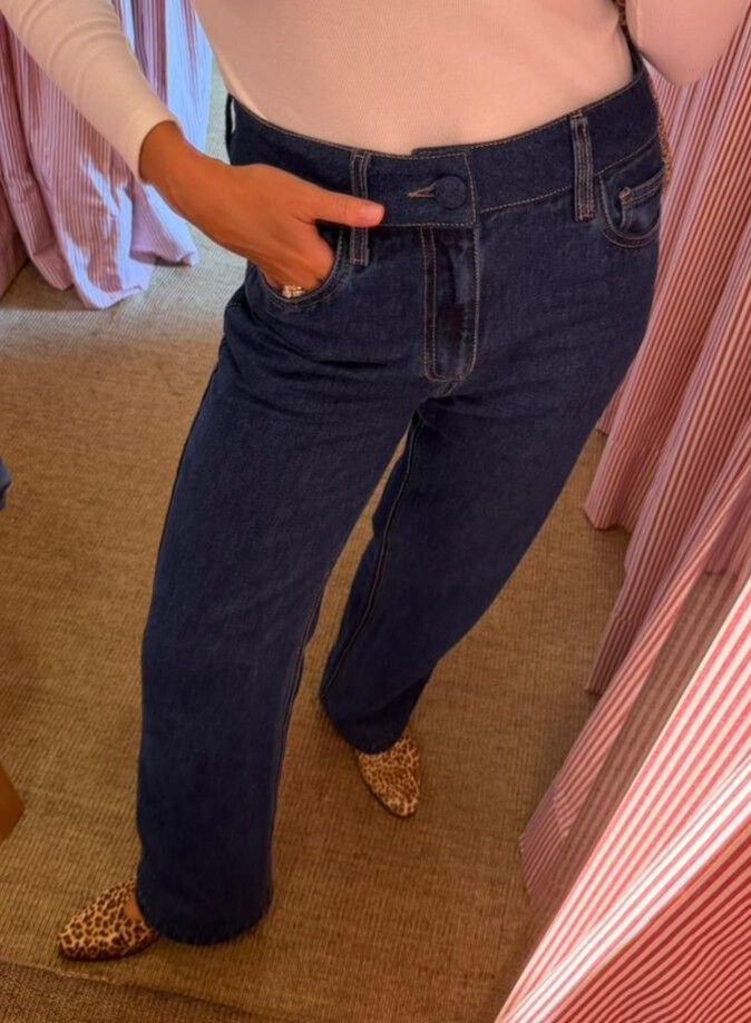 calça perfeita jeans escuro