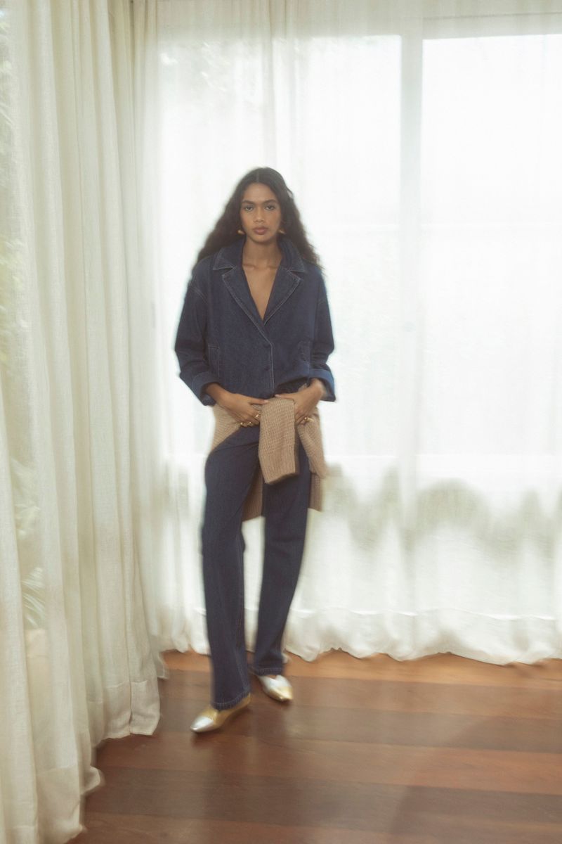 calça perfeita jeans escuro
