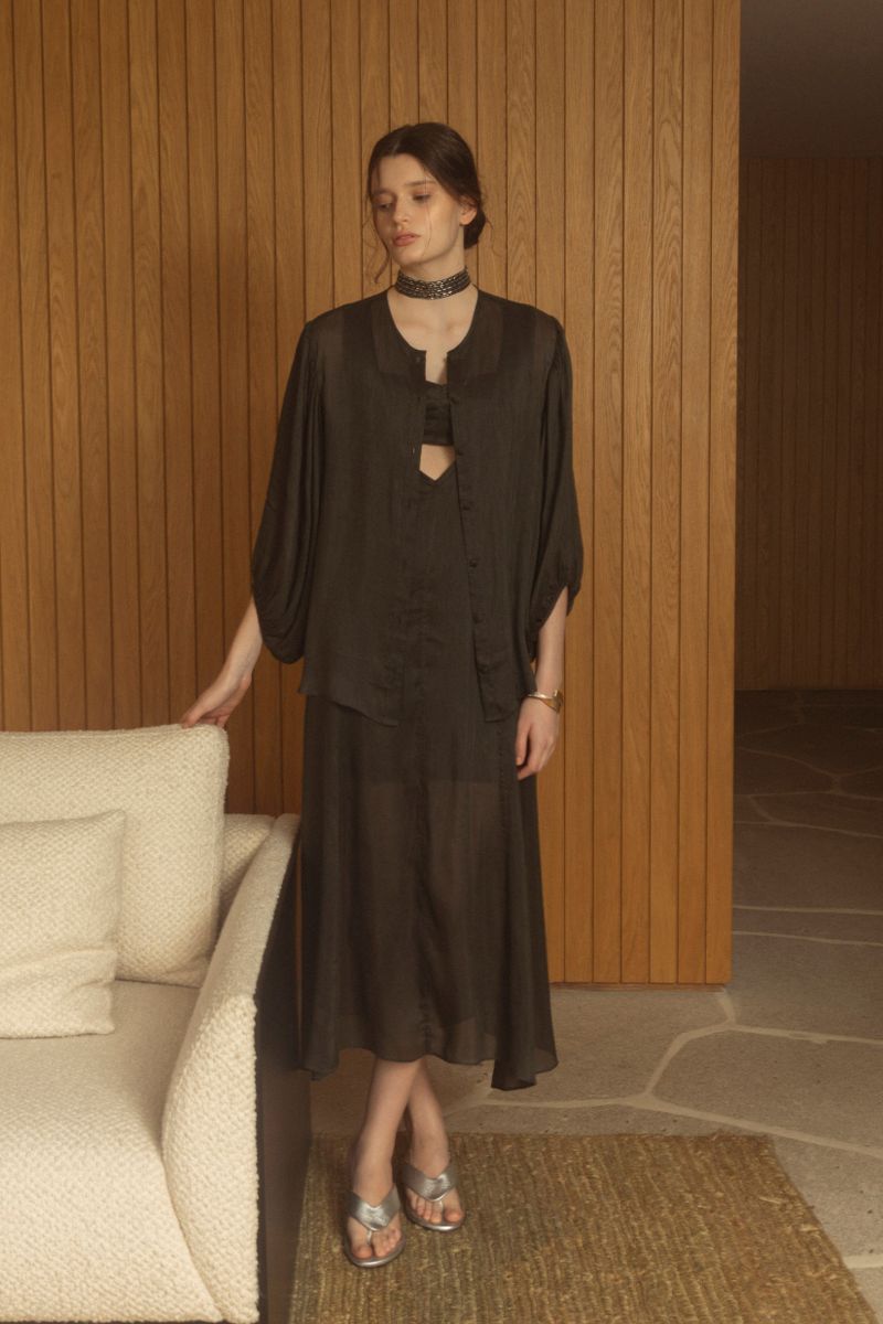 Vestido Éter Ardósia
