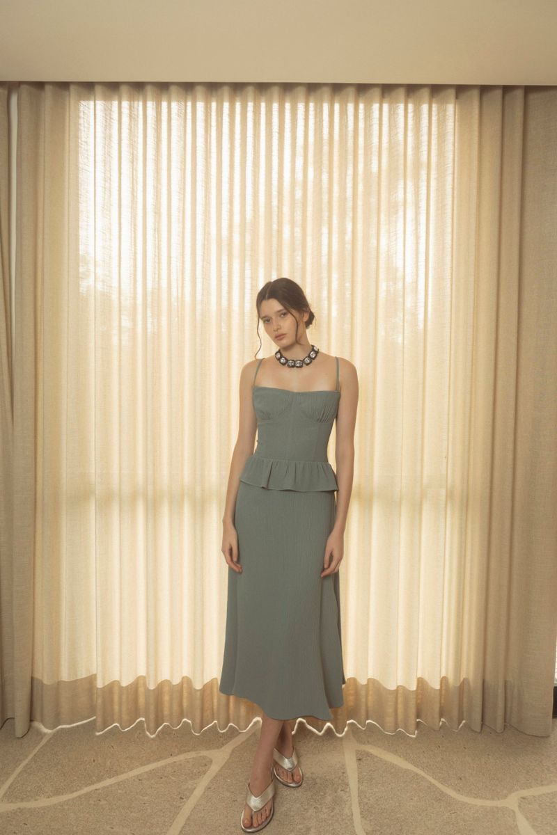 Vestido Midi Sublime Azul Céu