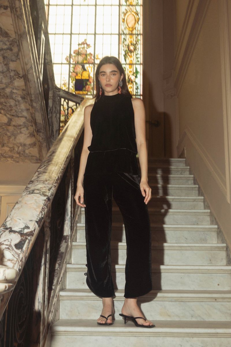 blusa gola veludo