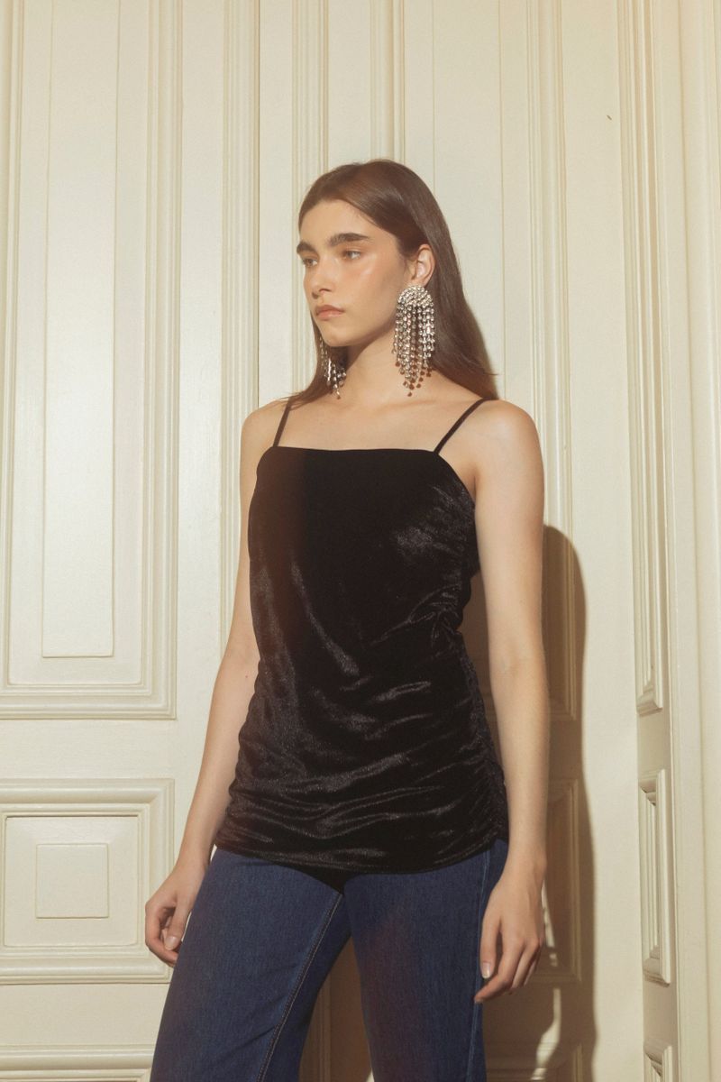 blusa alcinha veludo