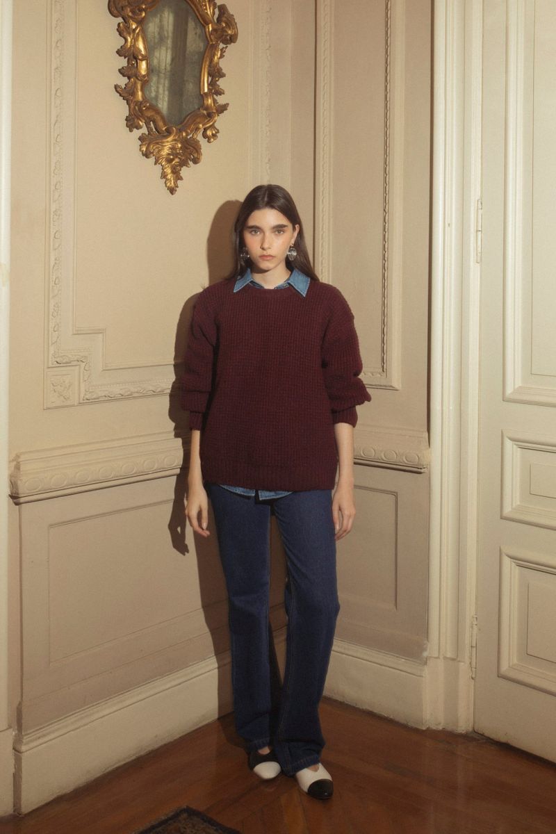 tricot cozy bordô