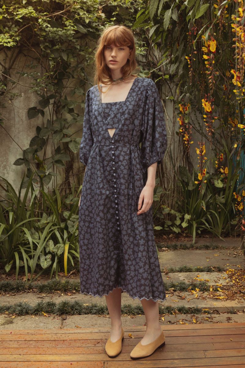 vestido bosque azul