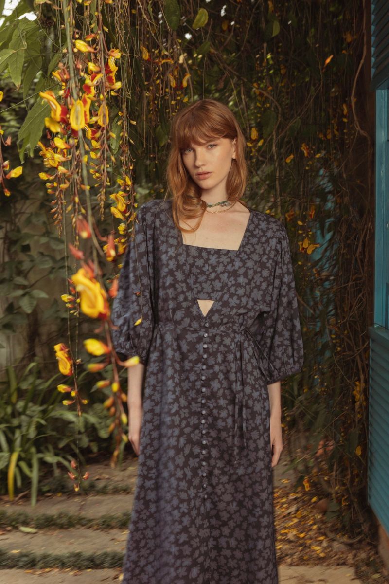 vestido bosque azul
