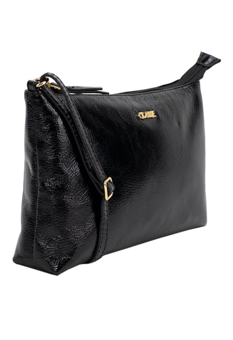 Bolsa crossbody couro verniz Classe | Preto