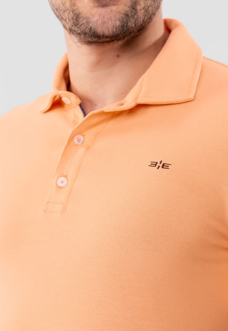 Camisa polo masculina em malha piquet texturizada Hangar 33 | Laranja