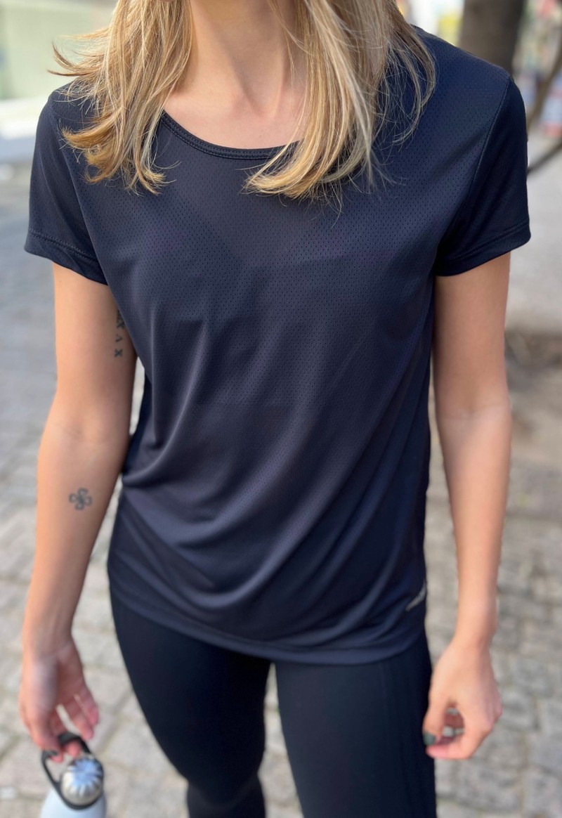 Blusa feminina aero dry Cereja Rosa | Preto