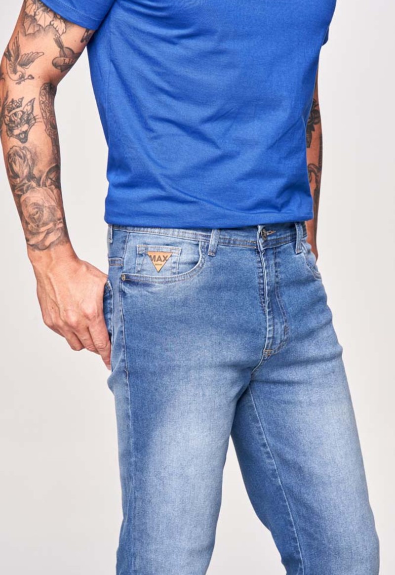 Calça masculina regular Max Denim | Jeans médio