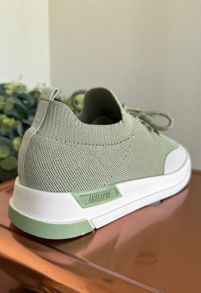 Tênis feminino knit detalhe sola Anacapri | Verde