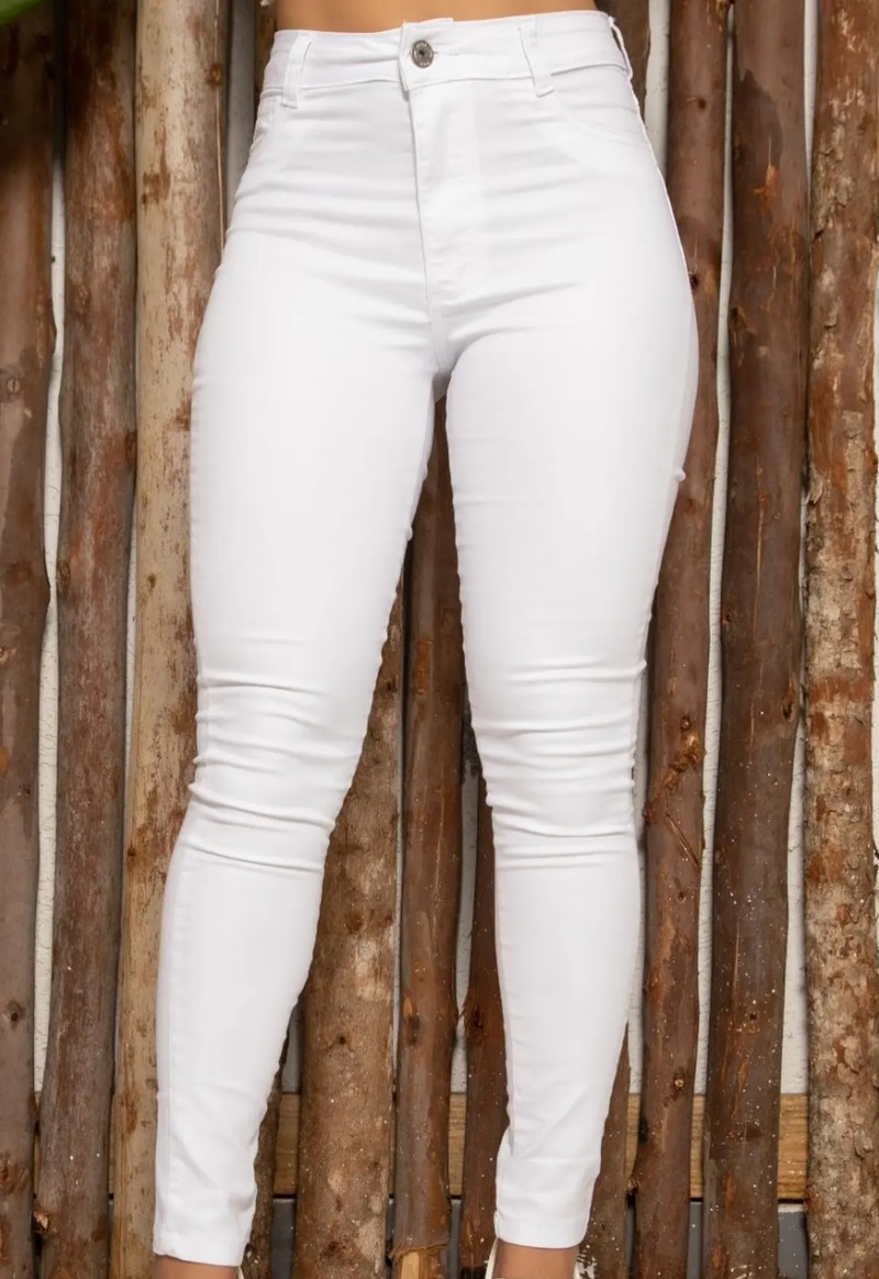 Calça feminina jeans skinny Blue Xique | Branco 