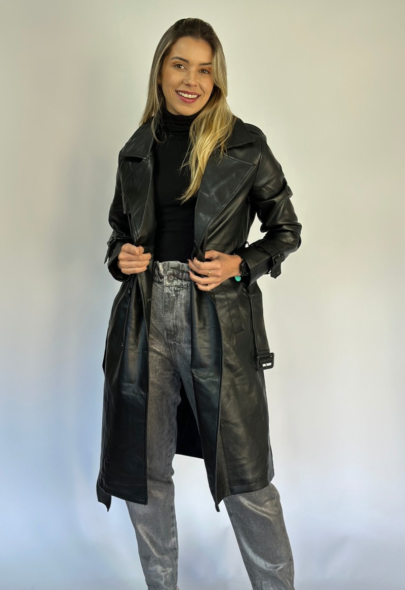 Casaco feminino trench coat Eagle Rock | Preto