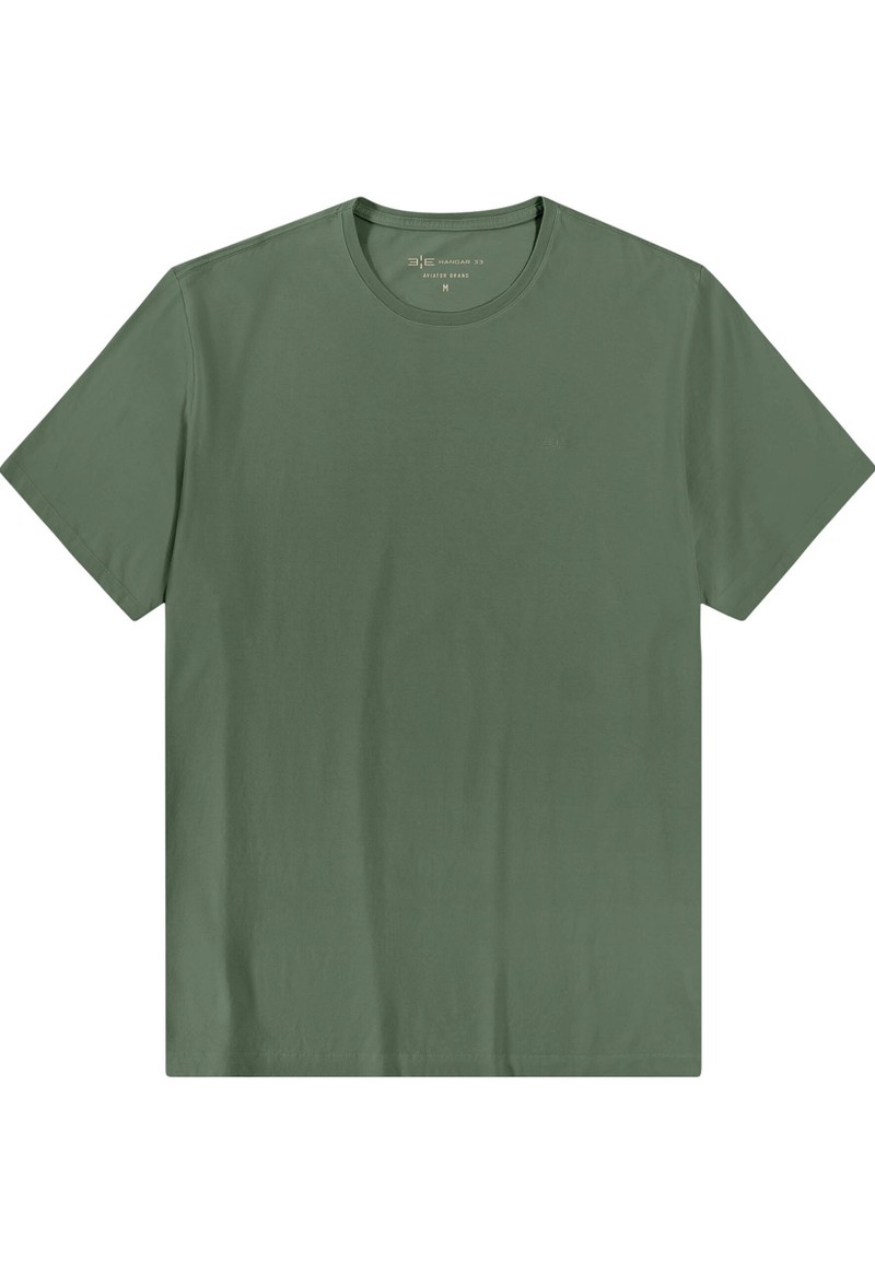 Camiseta masculina básica manga curta plus size Hangar 33 | Verde Asp.