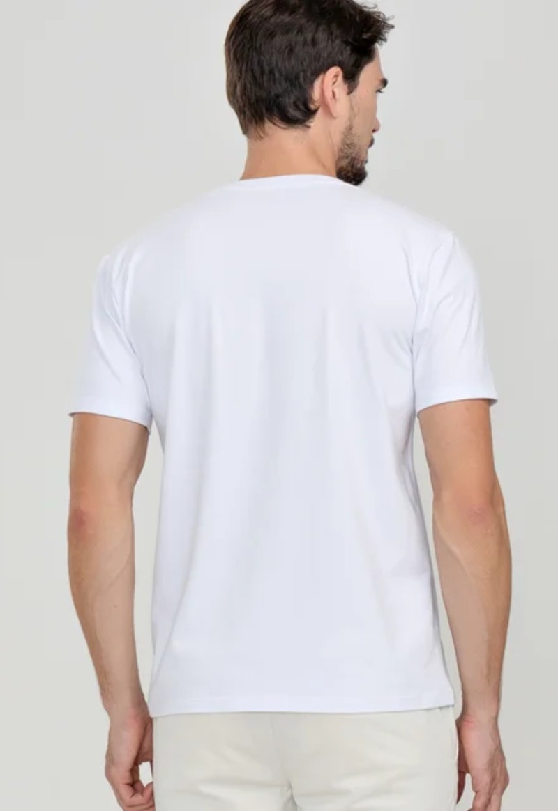 Camiseta masculina manga curta básica Easy Fit | Branco