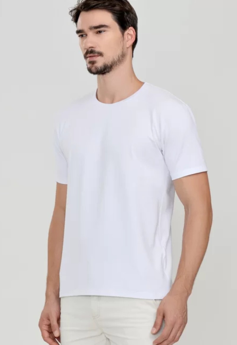 Camiseta masculina manga curta básica Easy Fit | Branco