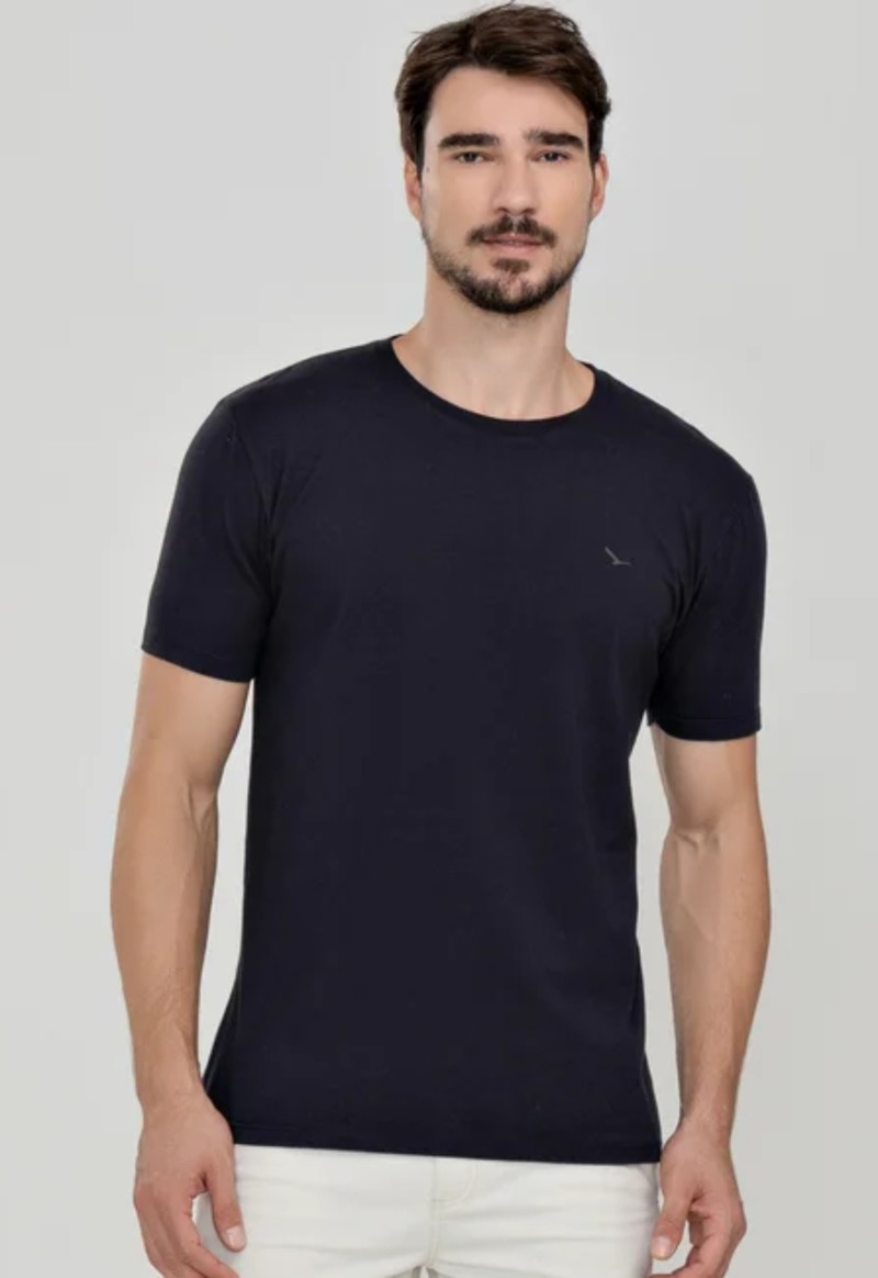 Camiseta masculina manga curta básica Easy Fit | Preto