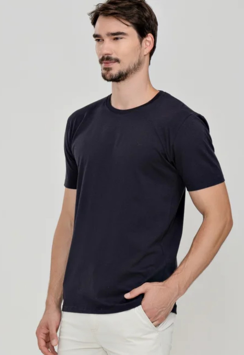 Camiseta masculina manga curta básica Easy Fit | Preto