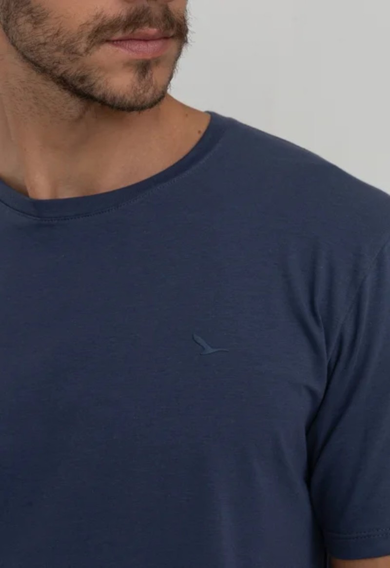 Camiseta masculina manga curta básica Easy Fit | Azul