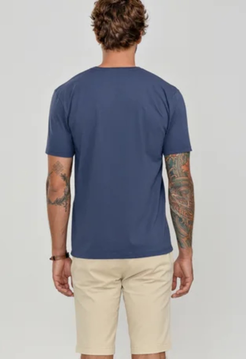 Camiseta masculina manga curta básica Easy Fit | Azul