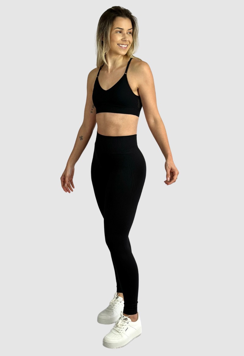 Legging fitness sem costura Zee Rucci | Preto