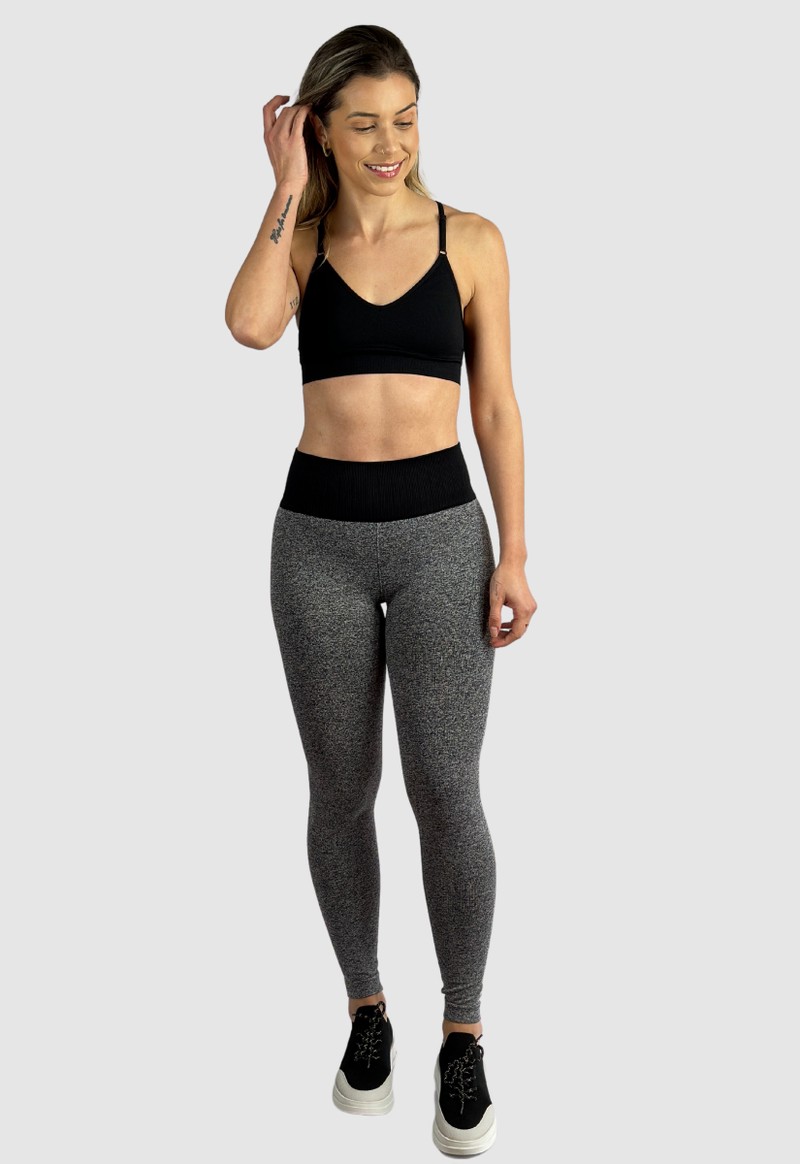 Legging sem costura Zee Rucci | Cinza Mescla