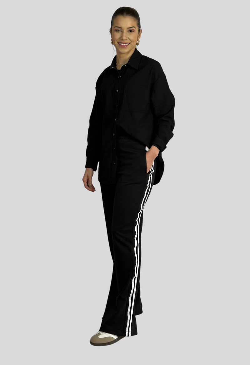 Calça listra track pants | Preto