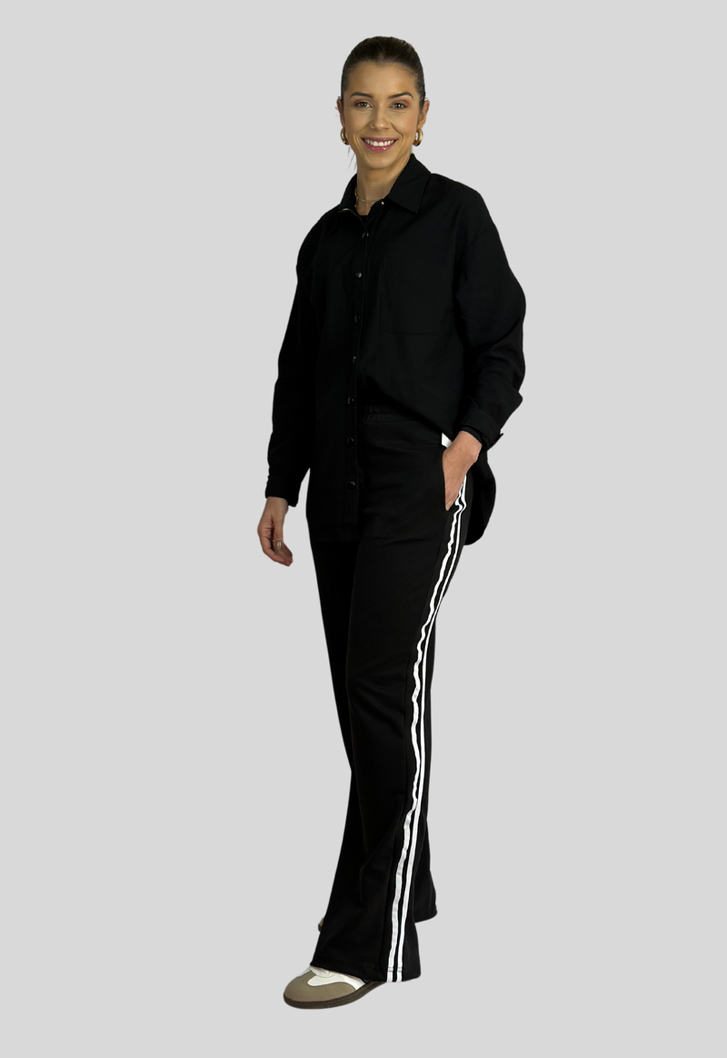 Calça listra track pants | Preto