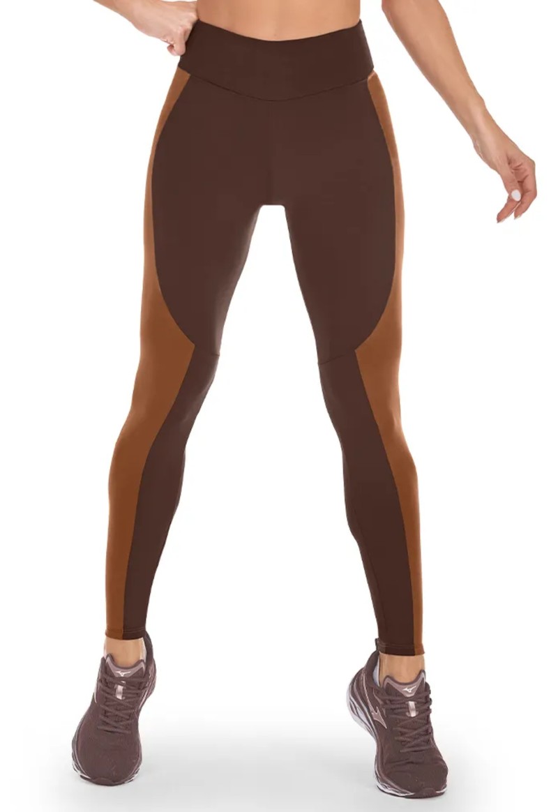 Legging fitness color block Zee Rucci | Marrom