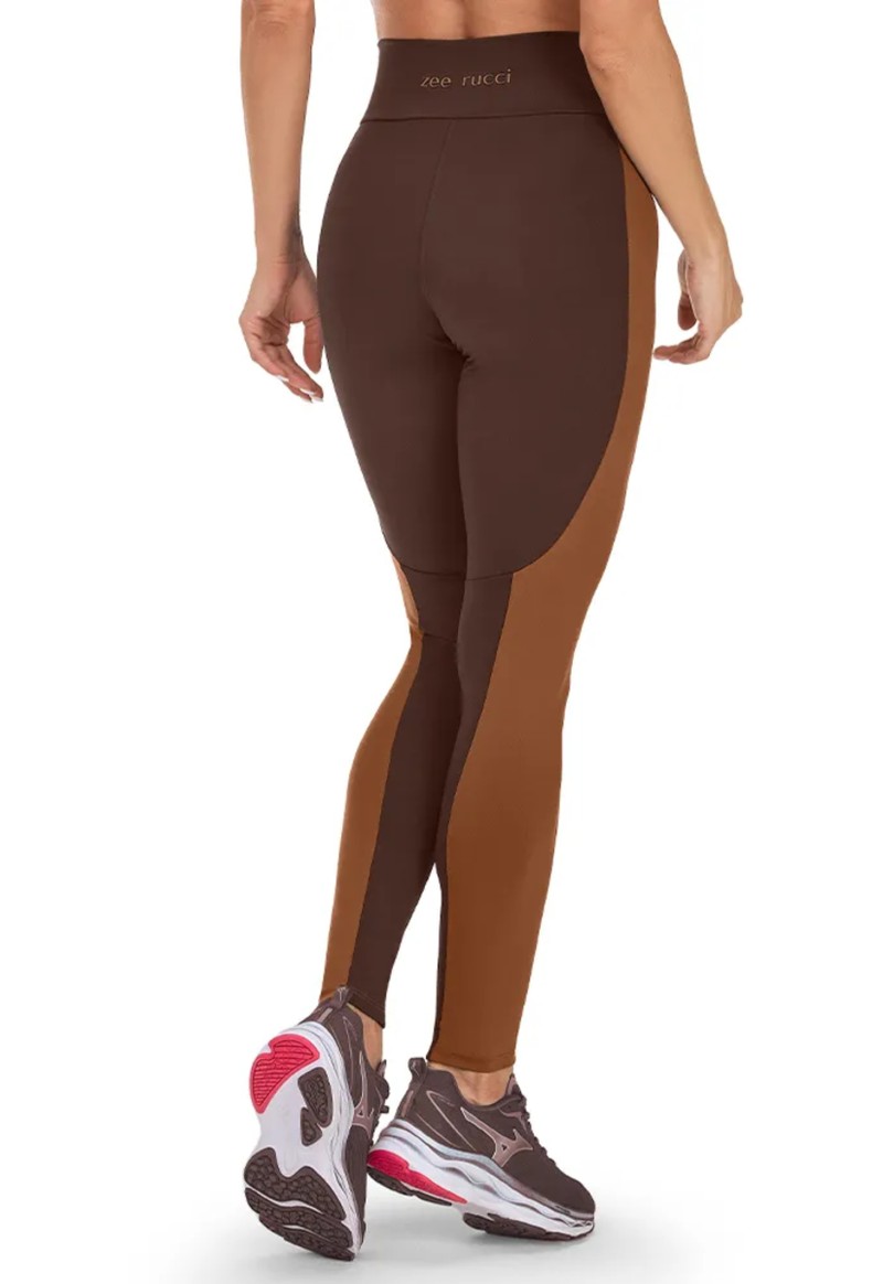 Legging fitness color block Zee Rucci | Marrom