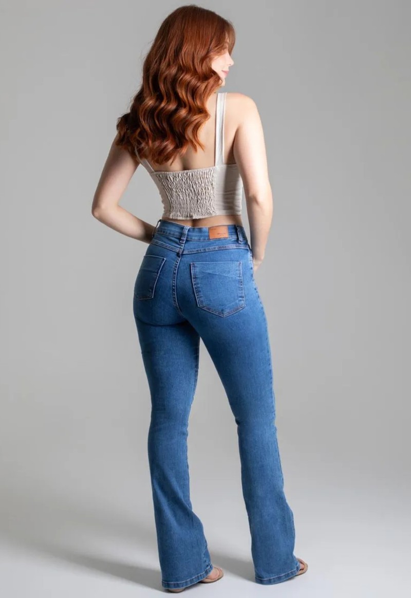 Calça jeans boot cut Sawary | Azul Médio