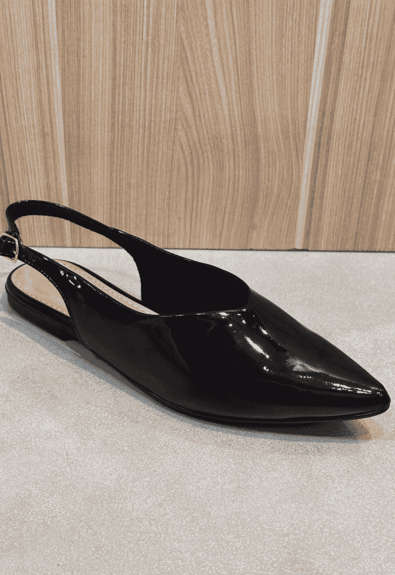 Sapatilha slingback verniz Sua Cia | Preto 