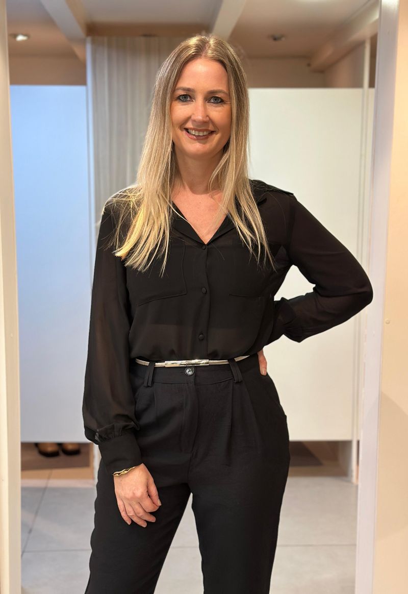 Camisa feminina transparente Eagle Rock | Preto 
