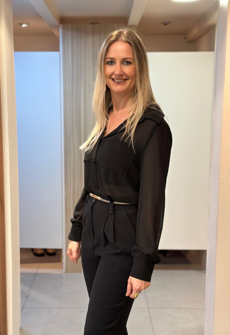 Camisa feminina transparente Eagle Rock | Preto 
