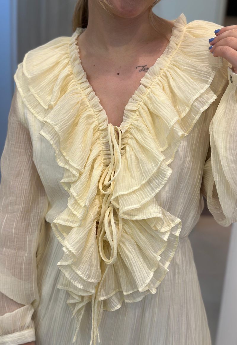 Vestido curto com babados Eagle Rock | Manteiga