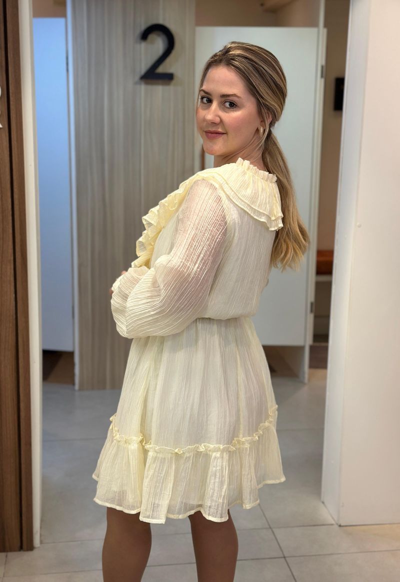 Vestido curto com babados Eagle Rock | Manteiga