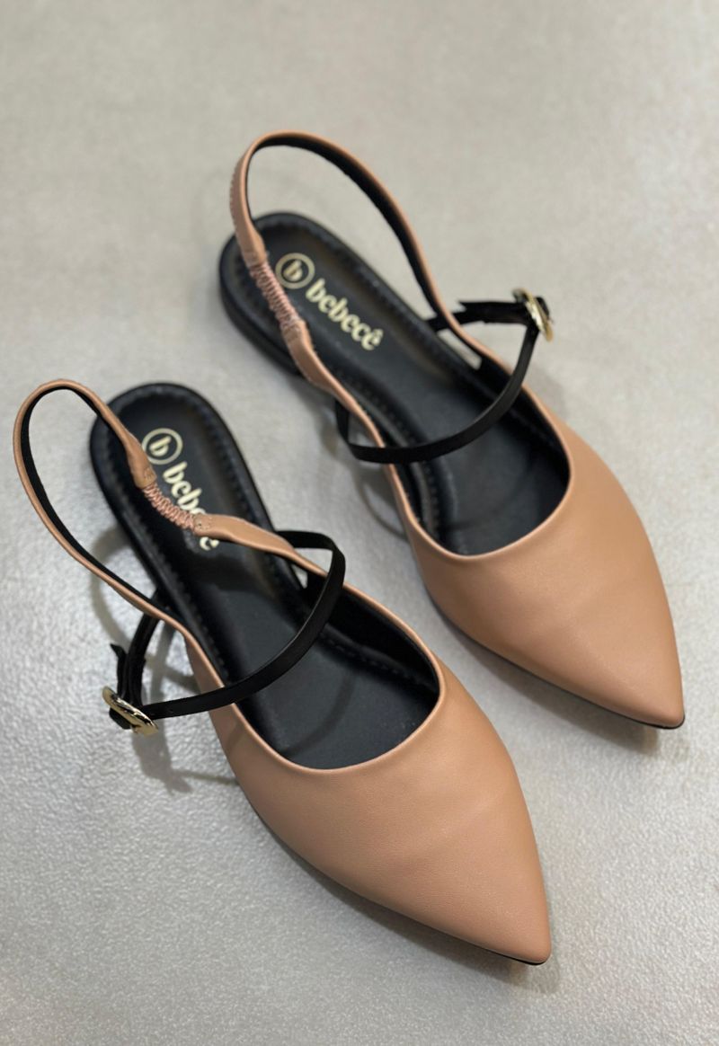 Mule slingback bico fino Bebecê | Nude 